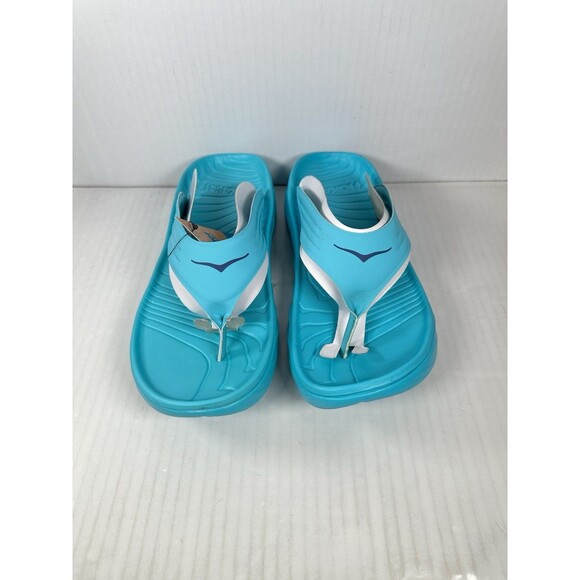 Size 11 Mens Hoka One One Ora Recovery Flip Flop Sandals 1099675 Blue NEW - Picture 2 of 7